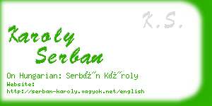 karoly serban business card